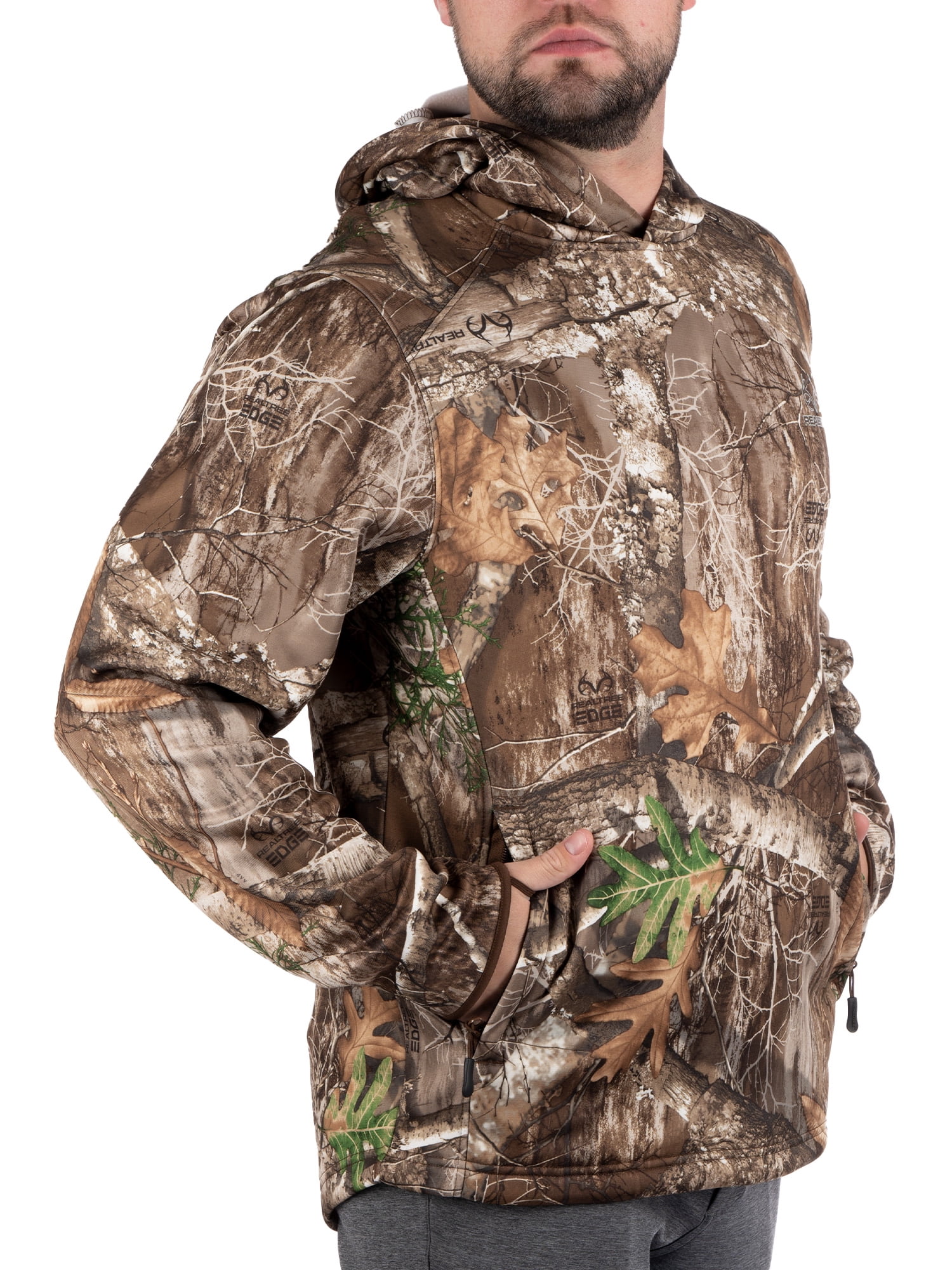 Men's Camo Hunting Performance Hoodie Pullover Sweatshirt by Realtree, Sizes S-3XL