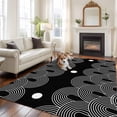 thumbnail image 2 of Boho Geometric Area Rugs 8'x10', Washable Small Throw Rugs for Living Room Patio, Modern Abstract Sun Lines Black Indoor Outdoor Rug Non-Slip Low Pile Carpet Runner Reversible Floor Mats, 2 of 8