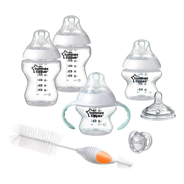 Biberón Tommee Tippee Closer to Nature, Válvula Anticólicos, Tetina Tipo Pecho para Enganche Natural, Libre de BPA - Flujo Extra Lento, 5 Onzas (Paquete de 2) Tommee Tippee Closer to Nature