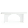 thumbnail image 2 of Resenkos Study Writing Desk, Computer Desk,63-Inch Executive Desk, Modern Computer Desk with Arch Design Legs,White, 2 of 4