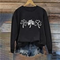 thumbnail image 2 of WREESH Womens Crewneck Sweatshirts St. Patrick's Day Sweatshirts Shamrocks Printed Graphic Sweatshirts Loose Fit Long Sleeved Tops Pullover Sweatshirts Black, 2 of 4