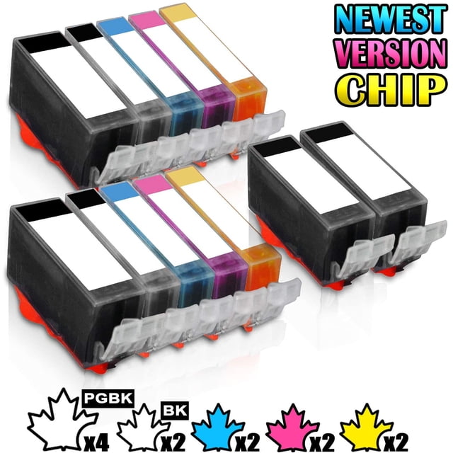 12 Inkfirst Compatible PGI-220 CLI-221 Ink Cartridges Replacement for Canon PGI220 CLI221 PIXMA iP3600 iP4600 2SET+2PGI