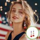 thumbnail image 1 of USA Independence Day Multicolored Flower Oil Drop Earrings For Women's Fashion And Creatives Festival Earrings, 1 of 6
