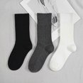 thumbnail image 4 of Men's long socks black tube medium length autumn and winter fashion high-end solid color cotton socksblack, 4 of 5