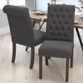 thumbnail image 3 of Merrick Lane Upholstered Parsons Chair with Nailhead Trim in Dark Gray Fabric, 3 of 11