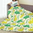 thumbnail image 6 of Salouo crocodile and duck Print Bed Blankets, Flannel Blanket Comfortable Air Conditioning Blanket Lightweight Blanket for Sofa Bed Travel & Couch-80"x60", 6 of 7