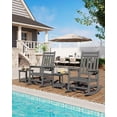 thumbnail image 3 of HDPE Poly Lumber Rocking Chair Outdoor Set with Side Table, High Back Patio Porch Rocker for Adults, All Weather Resistant 350 lbs Capacity for Garden Lawn Pool Firepit, Embossed Wood Grain Navy Blue, 3 of 6