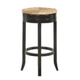 thumbnail image 3 of Pemberly Row Traditional Solid Wood 30" Swivel Rush Seat Bar Stool in Espresso, 3 of 3