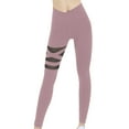 thumbnail image 2 of Women's Mesh Leggings Yoga Pants With Pocket, Non See-Through Capri High Waisted Tummy Control 4 Way Stretch Pink L, 2 of 5