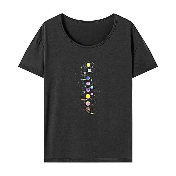 Camiseta para mujer, ropa de verano, Top de manga corta para vacaciones, playa, trabajo, mujer Gris