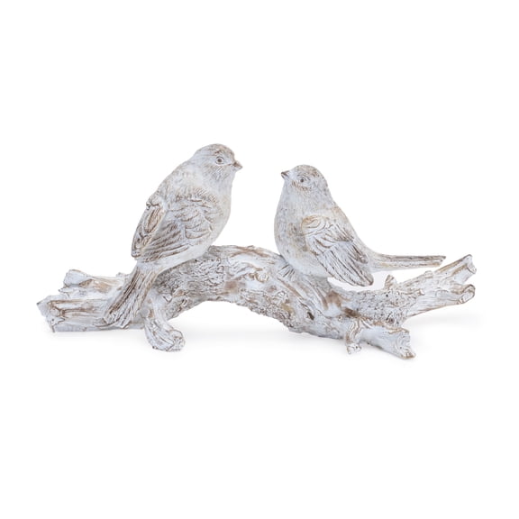 Melrose Birds on Branch Decoration - 9.5" - White and Brown