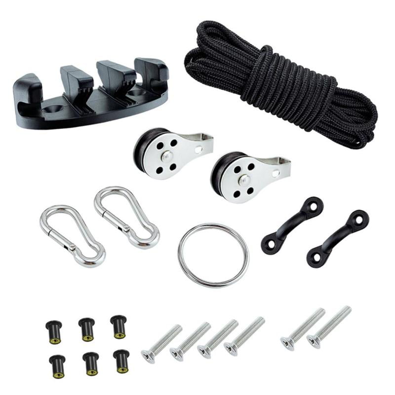 Kayak Canoe Anchor Trolley Kit Rope Cleat Pully Block Outdoor Sports Parts TOP 