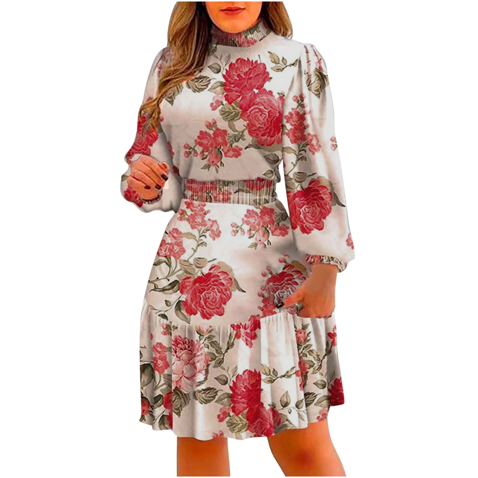 Women 2022 Long Sleeves Floral Casual 