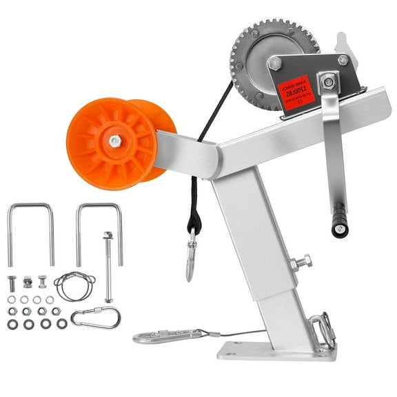 KFFKFF Boat Trailer Winch Stand with Roller, 1200 lbs Capacity & 2 in x 25 ft Strap, Winch Mount with U-Bolt for 2-3 Inches Wide x 3-4 Inches High Trailer Tongue, Suitable for Jet Skis, Sailboats