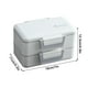 thumbnail image 2 of Fiambrera de doble compartimento con inserto de acero inoxidable - Caja bento de 3 secciones con bandeja para cubiertos - Contenedor de almuerzo de oficina apta para microondas de 18x12,5x11cm, 2 of 5