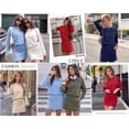 thumbnail image 5 of PRETTYGARDEN Women's Two Piece Airport Outfits Matching Skirt Sets Color Block Long Sleeve Top Sweatshirt, Mini Short Skirts, Elastic Waist Skorts Pocket, 2pc Workout Set, Fall Fashion Clothes, 5 of 8