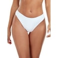 thumbnail image 1 of Ocean Blues Women's High Leg Bikini Bottom Mid Rise Swim Bottom Cheeky White Bathing Suit Bottom, Size XL, 1 of 7