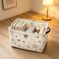 thumbnail image 4 of Canvas Storage Basket, Foldable Organizer Bin With Handles, Cute Print Box For Toys Clothes, 4 of 6