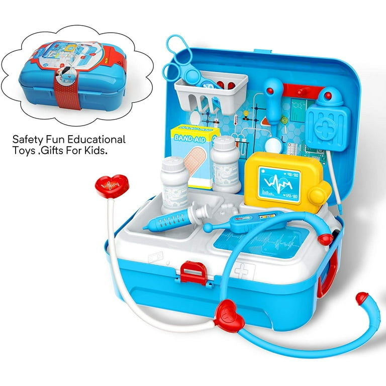 Doctor Kit for Kids, Pretend Medical Set Kids Toy Doctor Medical Playset  Equipment 17Pcs Educational Doctor Toys for Toddler Boys Girls-1 Set 