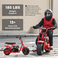 thumbnail image 5 of 99cc Gas Powered Mini Bike for Teens 13+, 4-Stroke Mini Dirt Bike with Pull Start, Rear Disc Brake, All-Terrain Tires, Up to 28 MPH, 220 lb Capacity, 5 of 7