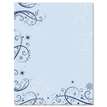 Frosted Glimmer Christmas Letter Papers - Set of 25 Christmas stationery papers are 8 1/2" x 11", compatible computer paper