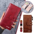 thumbnail image 2 of Women's Long Wallet - Fashion PU Leather Clutch with Multiple Card Slots, Phone Holder, and Zippered Coin Pocket, 2 of 10