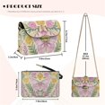 thumbnail image 6 of SCRAWLGOD Rose Butterfly Leaf Print Beige PU Leather Small Crossbody Bags for Women Crossbody Shoulder Bag Cell Phone Bag Wallet Purses with Detachable Chain for Daily Life, 6 of 7