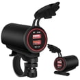 thumbnail image 1 of Motorcycle USB Charger 12-24V Dual Port USB Charger with USB and QC 3.0 Port Fast Charging USB Socket Power Outlet Waterproof Fast Charger Kit for Phone Tablet GPS Camera Blue Light, 1 of 7