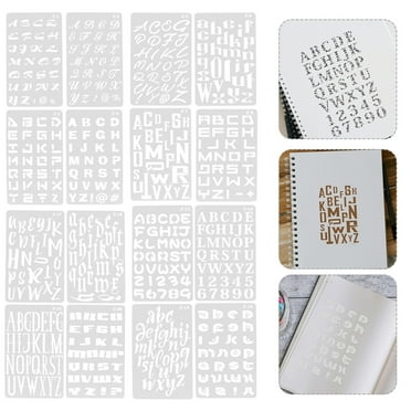 OUNONA Multiuse White Stencil Template for Alphabet Painting on Walls and Crafts