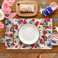 thumbnail image 7 of Sm:)e Watercolor Floral Poppy Eucalyptus 4th of July Placemats Set of 4,Seasonal Summer Washable Kitchen Dining,12 x 18 Inch, 7 of 7