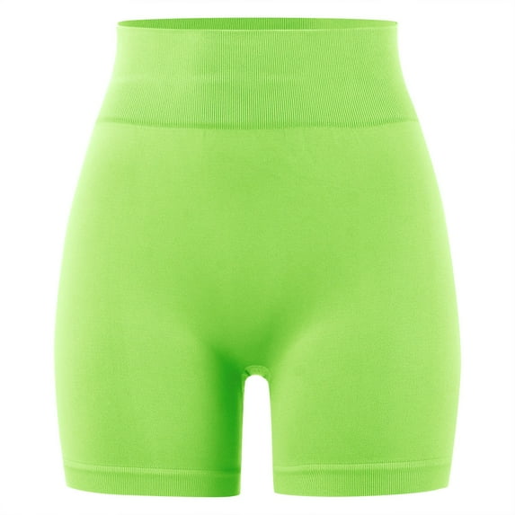 PEASKJP Women's Yoga Biker Shorts High Waist Quick-Dry Cycling Shorts Running Workout Shorts Green S