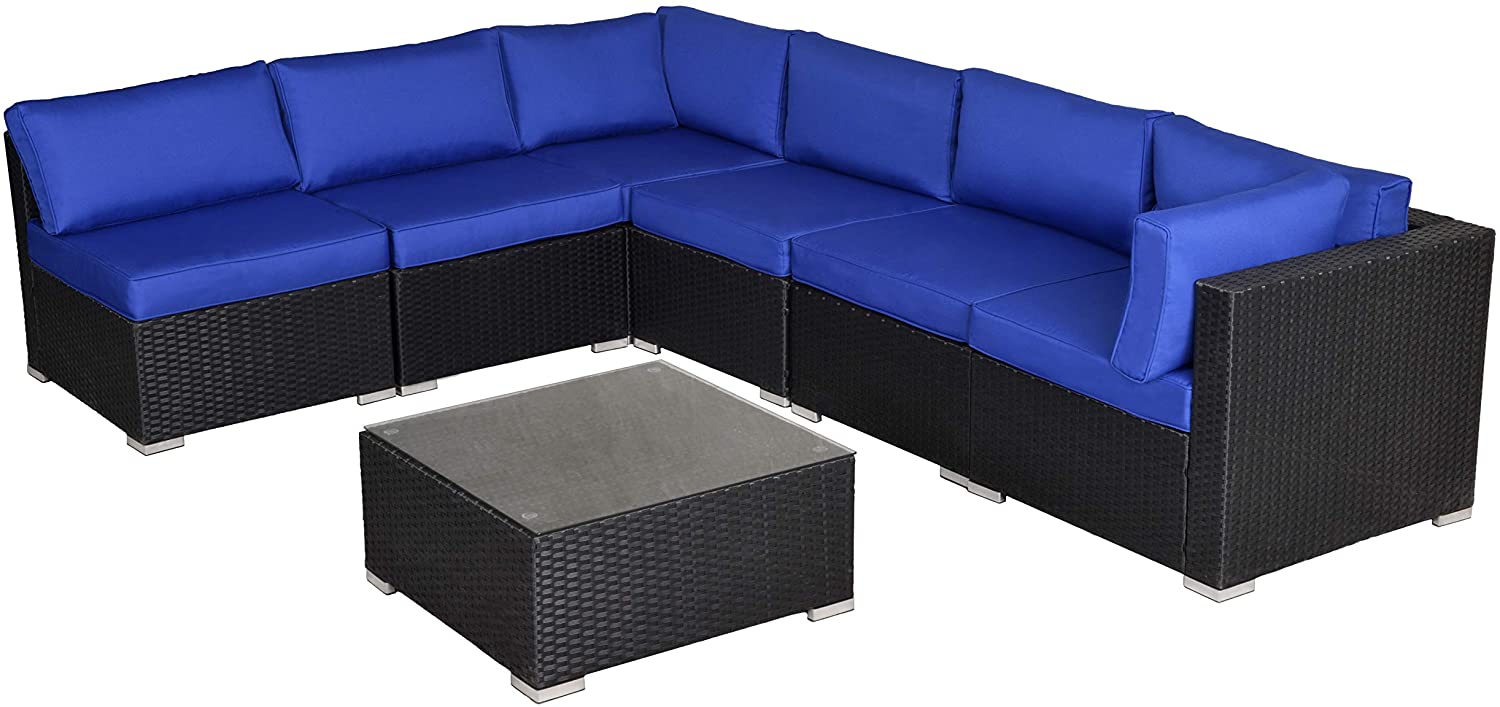 Royalcraft Patio Conversation Set, 7 Pieces Outdoor Sectional Sofa Set