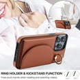 thumbnail image 2 of for iPhone 13 Wallet Case with Card Holder Women Men, Flip PU Leather Kickstand Shockproof Protective Phone Cover Magnetic Clasp 360 Rotation Ring Stand for iPhone 13, Brown, 2 of 6