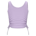 thumbnail image 4 of aidice Going out Tops for Women Ribbed Round Neck Sleeveless Slim Fitted Drawstring Summer Cropped Tank Tops, 4 of 6