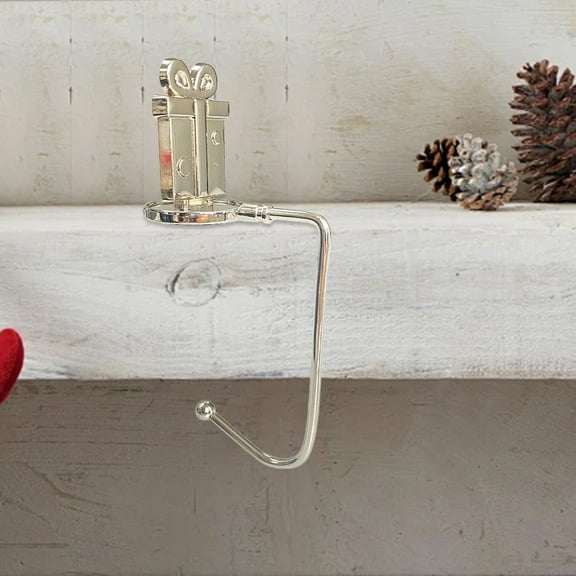 Clearance Sale!Christmas Stocking Holders For Mantles Set Of 1 Wreath Gloves Gift Bells Stockings Sturdy Stocking Hook For Fireplace Counter Window Decoration,Silver Household Hooks