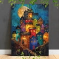 thumbnail image 4 of 1pc Wooden Framed Canvas Painting - Eiffel Tower & Parisian Balcony with Pink Flowers, Vintage French Wall Art, Ready to Hang Home Decor for Bedroom, Living Room, 4 of 7
