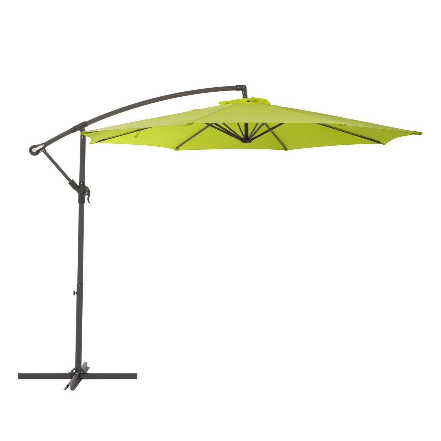 Parasol de terrasse inclinable en porte-à-faux CorLiving de 9,5 pieds avec cadre en acier et 8 bras de support