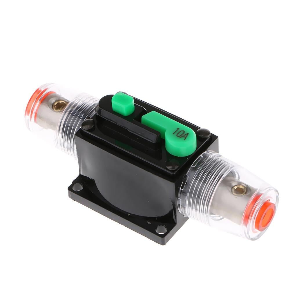 Wzmzjy 12V-32V DC 10 Amp Car Audio Inline Circuit Breaker Reset Fuse Holder for Stereo