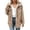 Khaki, variant on Women's Fuzzy Fleece Jacket Lightweight Full Zip Up Sherpa Jacket Warm Soft Fall Winter Coat Hoodie