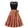 thumbnail image 1 of Vestido Largo de Verano, Vestido Casual de Cuello Redondo sin Mangas Impreso Hecho de Poliéster Cómodo para Primavera Verano, Vestido de Verano de Mujer, 1 of 4