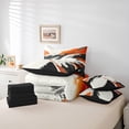 thumbnail image 5 of Manfei Chic Watercolor Twin Bedding Sets 7-Piece for Teen, Chinese Ink Bedding Comforter Set, Black Orange Splash Reversible Sheet Sets, Luxury Bedroom Decor, 5 of 7