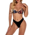 thumbnail image 1 of Daisyyozoid Discount Womens Split Swimwear Bikini 2 Piece Quick Drying Open Back Lace Stripe Set, 1 of 5