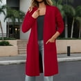 thumbnail image 2 of SGMVNU Women's 2025 Trendy Long Cardigans Sweater Lightweight Open Front Long Sleeve Long Duster Coats with Pockets(Red, One Size), 2 of 9