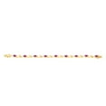thumbnail image 3 of Gem Stone King 18K Yellow Gold Plated Silver Pink Created Sapphire and Diamond Greek Vine Tennis Bracelet for Women | 4.63 Cttw | 7 inch, 3 of 6