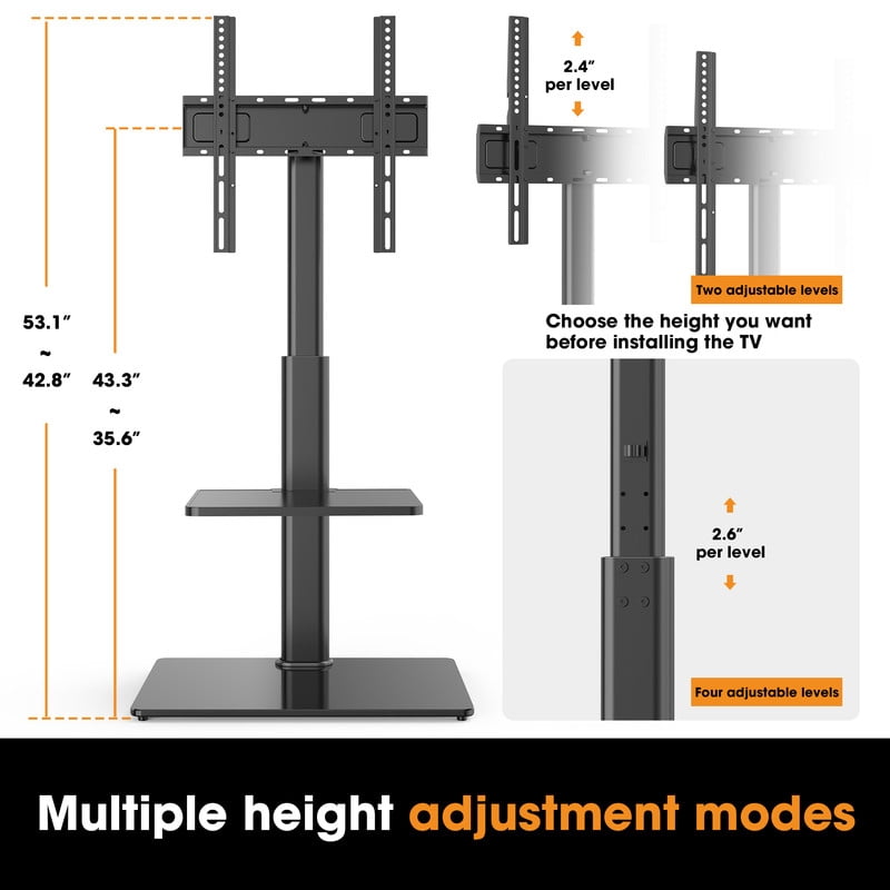 Floor TV Stand for 32-65 inch TVs up to 88lbs with Tilt