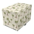 thumbnail image 1 of Hawaii Dog Crate Cover, Repetitive Jungle Trees Pattern Hand Drawn Pastel Tropical Palms, Easy to Use Pet Kennel Cover Small Dogs Puppies Kittens, 7 Sizes, Cream Cocoa and Khaki, by Ambesonne, 1 of 6