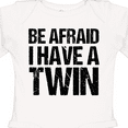 thumbnail image 4 of Inktastic Be Afraid I have a Twin Boys or Girls Long Sleeve Baby Bodysuit, 4 of 5