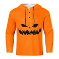 thumbnail image 4 of Chemise Décontractée Imprimée Halloween pour Hommes Col Rond Boutonnée Design Taches de Sang Manches Longues Grande Taille Haut Confortable Élégant, 4 of 5