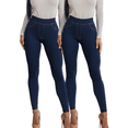 thumbnail image 1 of SET DE 2 LEGGING GRUESO DE MUJER AZUL Y NEGRO DISEÑO MEZCLILLA UNITALLA, 1 of 9