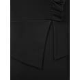 thumbnail image 7 of Zaldita Plus Size Bodycon Dress for Women Long Sleeve Pencil Peplum Cocktail Midi Dresses Black XL, 7 of 7